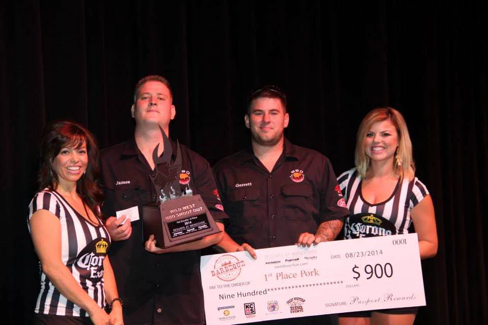 James Parr accepting a first place BBQ trophy