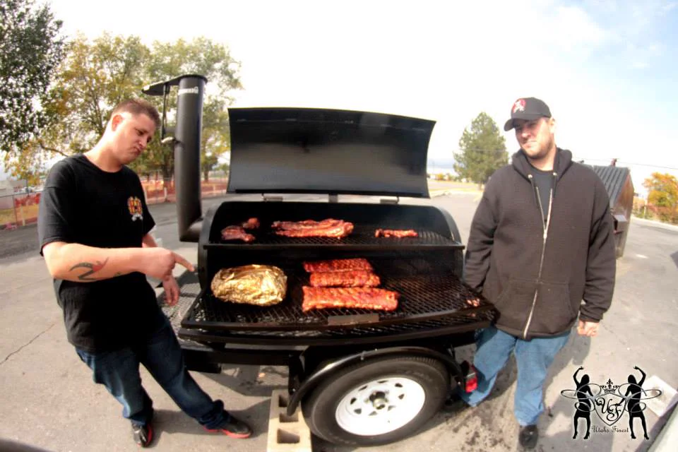James Parr working the smoker on the KCBS circuit